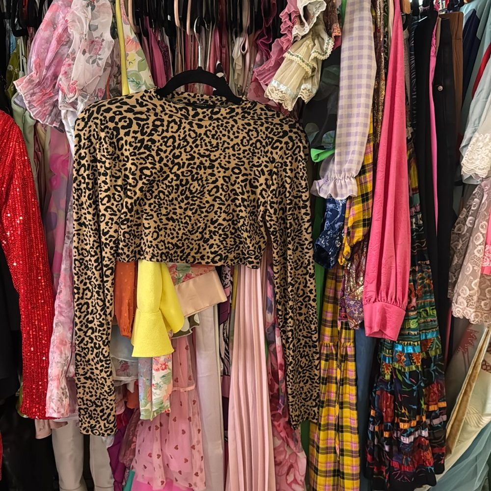 Forever 21 cheetah crop long sleeve dress.